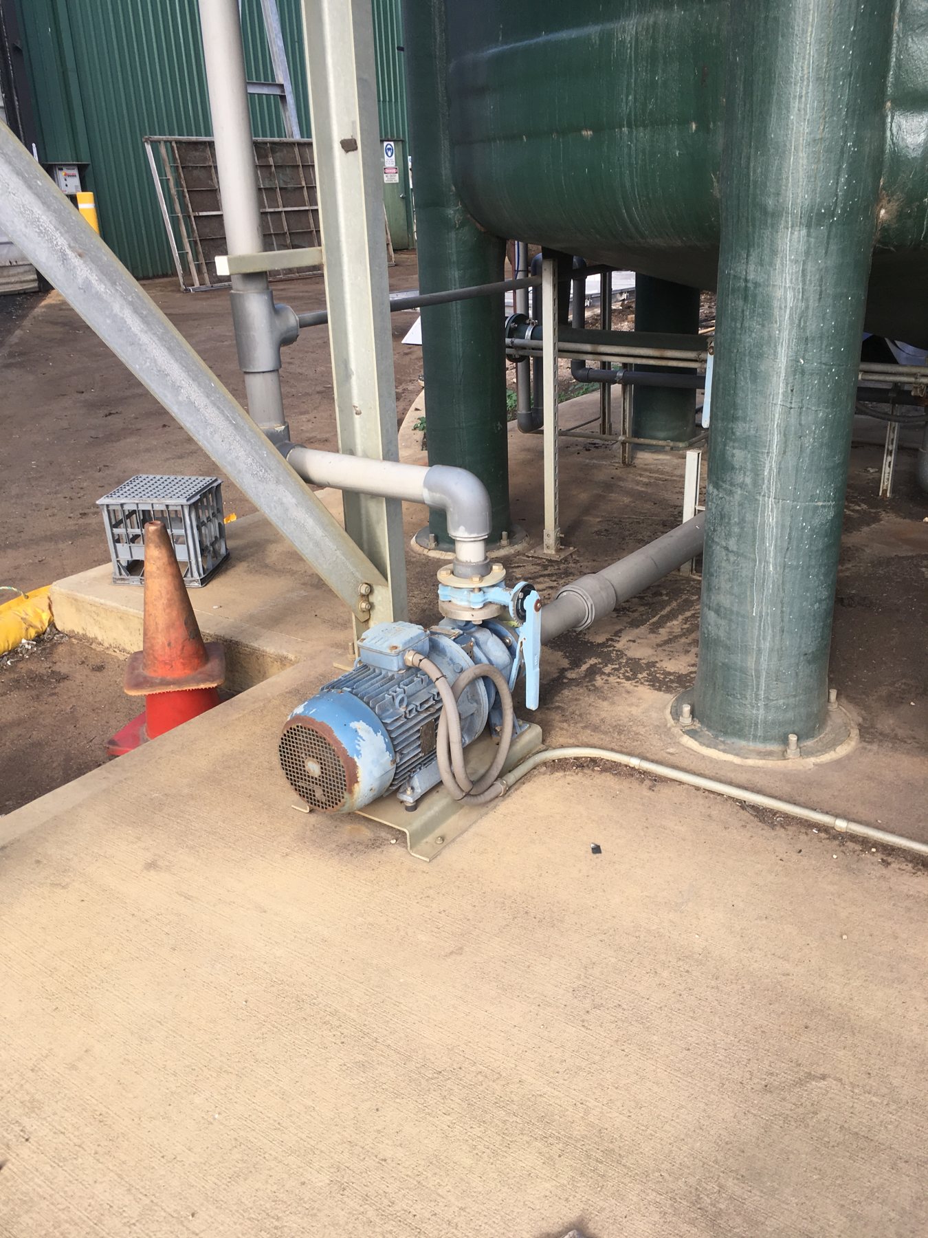 Water filtration pressure vessels installed with manifold pipework.